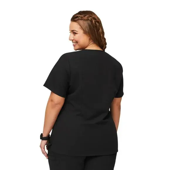 Figs Casma Three Pocket Scrub Top Black NWT Women’s XXL 2XL Plus V-Neck Medical - Picture 3 of 11